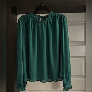 GIGIO green blouse high neck long sleeves NWT